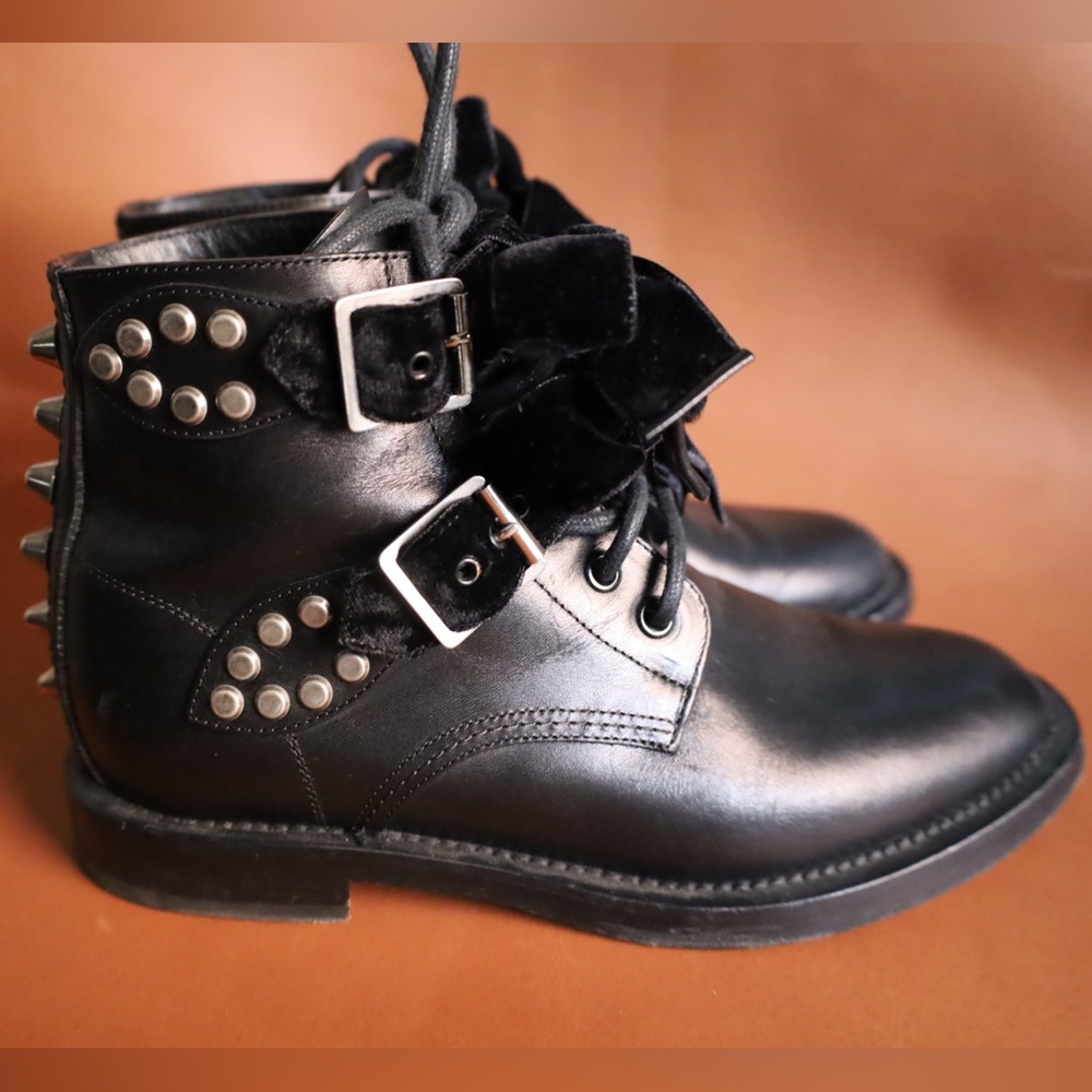 Saint Laurent leather combat boots